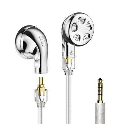 TRN Seahorse Pro HiFi Sound Wired Earphones with 2 Pin Detachable Cable Dynamic Driver Semi In Ear Headphones - 4.4mm / without Mic