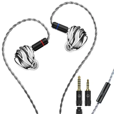 TRN Shell Shape In Ear Monitor HiFi Earphones Four Driver Music Headphones with Detachable Cable - with Mic