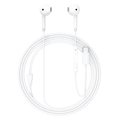 ACEFAST L13 USB-C halvöron inhörningstråd med HD-mikrofon och 3-knapps kontroll - Vit