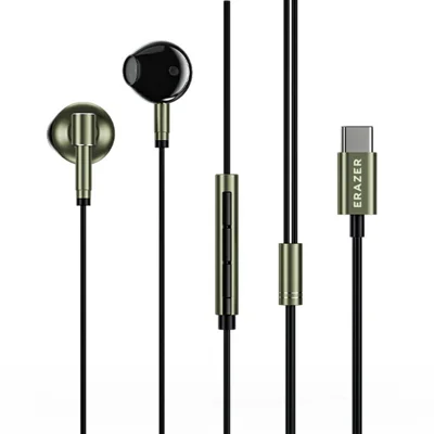 Écouteurs filaires ERazer EY03 Pro avec micro, écouteurs intra-auriculaires demi-auriculaires Type-C pour le jeu