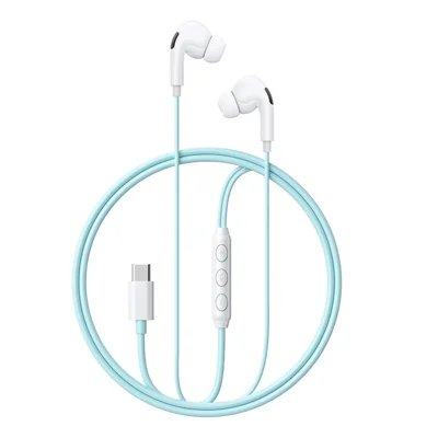 WEKOME YB13 Série Macaron Écouteurs Filaire Type-C Casque HiFi 10 mm Intra-auriculaire pour Musique et Appels - Bleu