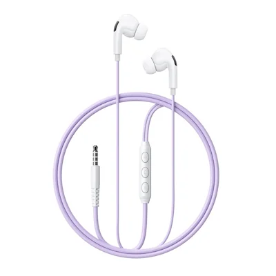 WEKOME YB13 Série Macaron Écouteurs filaires 3,5 mm avec commande sur câble et driver de 10 mm pour musique et appels - Violet
