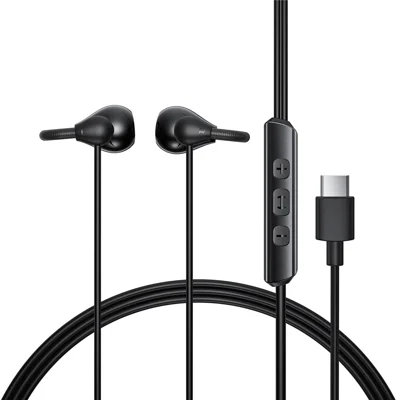 ACEFAST L16 Écouteurs Filaire avec Branchement Clip USB-C, Écouteurs Hi-Fi avec Micro, Haut-Parleurs de 10 mm - Noir