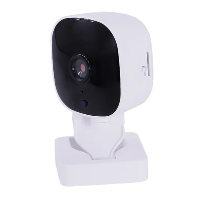 Caméra WiFi K7 HD Mini 1080P avec vision nocturne couleur, audio bidirectionnel et grand angle pour sécurité intérieure - Blanc