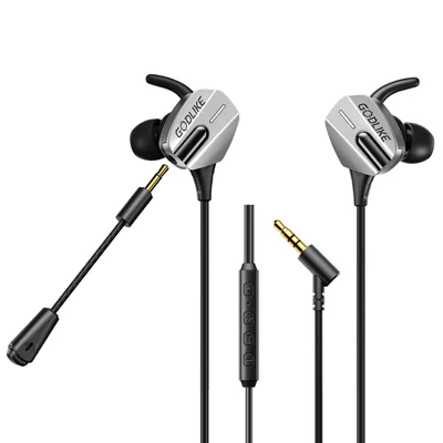 WEKOME YC10 Godlike-Serie 3,5-mm-Wired-Gaming-Kopfhörer 10-mm-Kupfer-Ring-Treiber mit abnehmbarem geräuschunterdrückendem Mikrofon - Silber