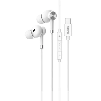 REMAX RM-13a Type-C Wired Earphones Magnetic In-Ear Music Call 10mm Driver Earphones - White