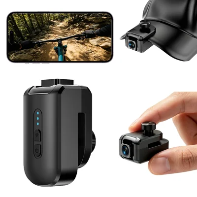 D200 Hat Clip Action Camera 2.7K Video 170 Degree Wide Angle 3 / 5 Min Loop Recording for Outdoor Sports - Black