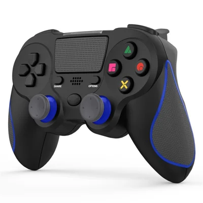 DS8 Wireless Controller for Playstation 4/Pro/Slim/PC Built-in Rechargeable 600mAh Battery Joystick with Double Vibration and TouchPad - Blue