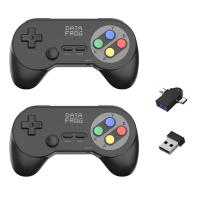 DATA FROG PC07 2 stk. 2,4G trådløs spilcontroller til PC/Android/Tablet, duel-spilcontroller - Sort
