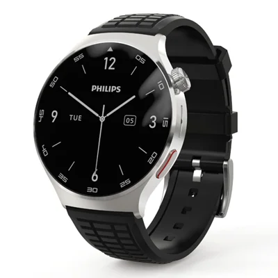 PHILIPS VTR5206 4 ГБ Диктофон-часы с шумоподавлением, смарт-диктофон на браслете для деловых встреч — черный/силиконовый ремешок