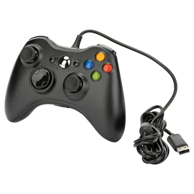 PC360 USB 2.0 Проводной игровой контроллер с двойной вибрацией, эргономичный геймпад для ПК, PS3, Android — Черный