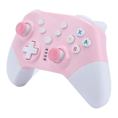 NS20 Switch Pro Kabelloser Gamecontroller mit Doppel-Vibration Gamepad mit 2,4-GHz-Empfänger für Switch PC Gaming – Pink