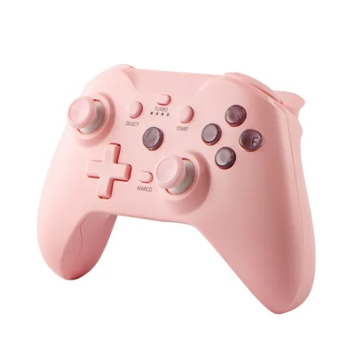 Drahtloser Gamecontroller NS21 2,4-GHz-Empfänger 6-Achsen-Bewegung Dual-Vibration Turbo-Funktion Gamepad für Nintendo Switch / PC / Smartphone – Pink