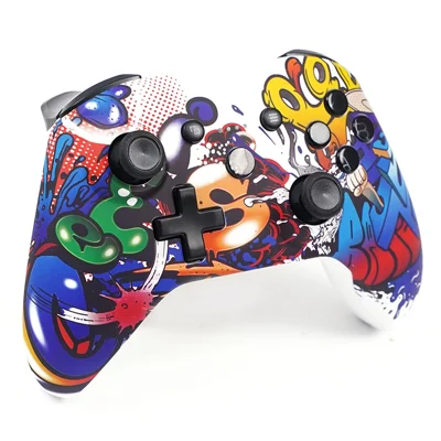 Manette de jeu sans fil 2.4G XSX avec impression par transfert d'eau, manette double moteur de vibration pour PC Switch Android - Graffiti