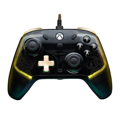 GAMESIR K1 Manette Filaire pour Xbox One / Series X / S / PC, Design Transparent RGB avec Technologie à Effet Hall - Or Doré