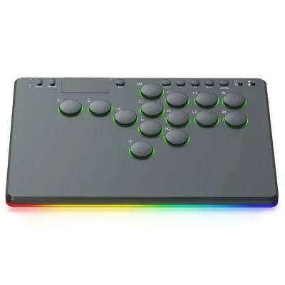 D114 14-Key Red Switch Arcade Keyboard with Touchpad for Sony PlayStation 4 / Nintendo Switch / PC - Black