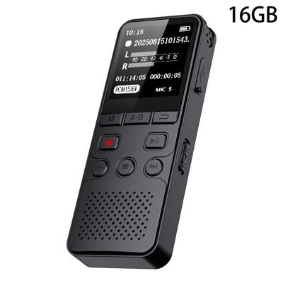 P329 цифровой диктофон 16 ГБ 1,4 дюйма 1536 Кбит/с шумоподавление PCM - Черный