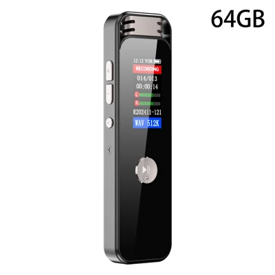 Grabadora Digital 8835 64 GB con Reducción de Ruido de Doble Micrófono para Reuniones de Negocios e Entrevistas - Negro