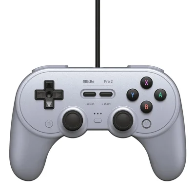 8BITDO Pro 2 Wired Controller Steam Game Console Gamepad con Vibrazione Personalizzabile per Nintendo Switch/Windows - Grigio