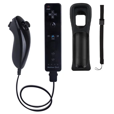 8512 For Wii U / Wii Console Remote Controller Game Wireless Handle Grip Built-In Motion Plus - Black