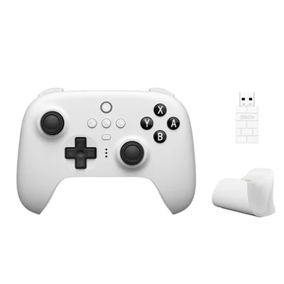 8BITDO Ultimate Bluetooth-kompatibler Controller mit Ladestation, kabelloses Gamepad, kompatibel mit Nintendo Switch, Steam Deck – Weiß