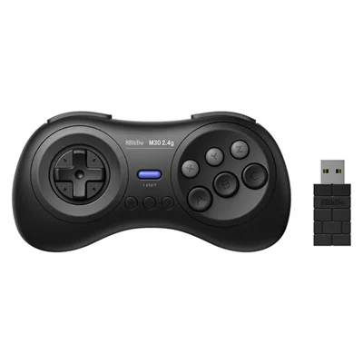 Controller wireless 8BITDO M30 2.4G con layout a 6 pulsanti per Sega Genesis Mini / Mega Drive Mini / Switch - Nero