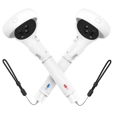 1 Pair For Meta Quest 2 VR Extension Grips VR Game Controllers Handle - White