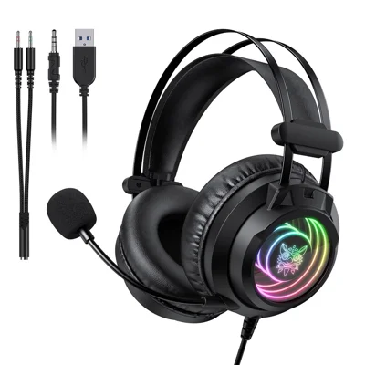 ONIKUMA X80 Gaming Over-Ear Headset 7.1 Surround Sound 50mm Drivers USB Wired Headphone for PC