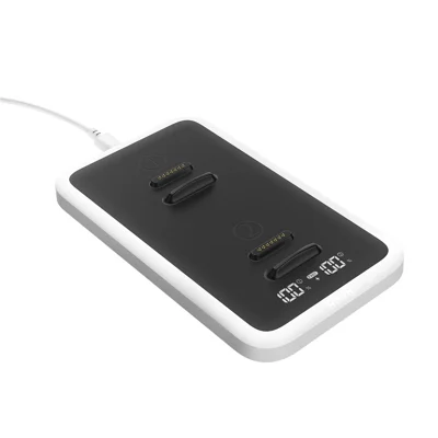 AMVR CD1 dubbelladdock med effektskärm, magnetisk snabbladdstation för VR-hörsnabbatteri - Vit