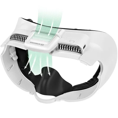 KKCOBVR K3 Маска с вентилятором для VR-гарнитуры, охлаждение, защита от запотевания, дышащая лицевая панель для Quest 3 — белая