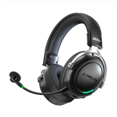 ZAODON LINX Gaming Headset 53mm Drivers 2000mAh 4-Mode Connectivity Bluetooth-compatible 6.0 Over-Ear Headphones - Black