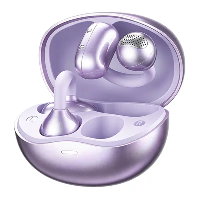 REMAX CozyBuds W29 AI Clip-On True Wireless Earbuds mit KI-gesteuerter Interaktion, Open-Ear-Kopfhörer für Musik und Anrufe – Lila