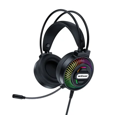 BATXELLENT H46 RGB Lighting Wired Headphone Gaming Headset with Microphone - Black