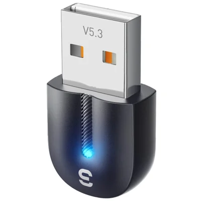 ESSAGER EBT53-BH01-P USB Bluetooth-compatible 5.3 Adapter Plug and Play for PC Game Controller Phone