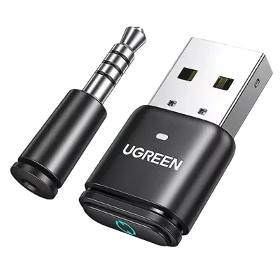 UGREEN 15765 USB Bluetooth-compatible 5.3 Adapter Aptx HD Audio Transmitter with 3.5mm Microphone