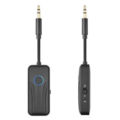 BT200 AUX BT Adapter Transmitter Receiver for Car Audio TV Computer Wireless Headphones Adapter - Black