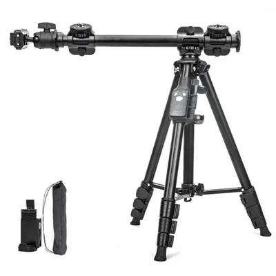 YUNTENG VCT-6109 Tripod Overhead Live Streaming 3-in-1 Kit Horizontal Arm Bluetooth-compatible Remote Control Phone Holder Set for Camera DSLR Mirrorless Smartphone