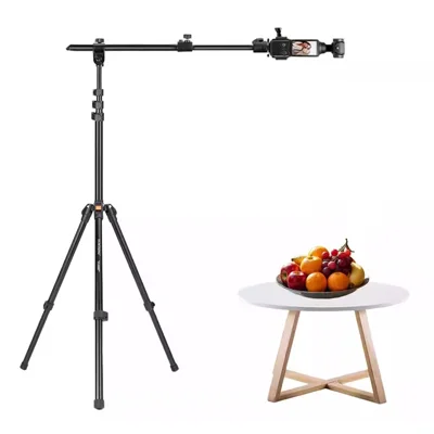 YUNTENG VCT-5288 Tripod 205cm Extended Overhead 360 Degree Adjustable Crossbar Shooting Tripod Stand for Phone Camera Vlog
