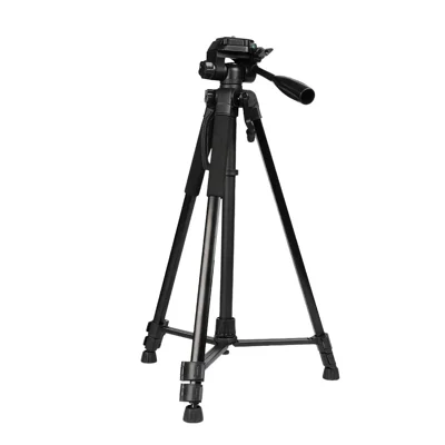 ZOMEI T162 3-Section Telescopic Aluminum Alloy Tripod Stand with 3-way Pan Tilt Head for Professional Photography - Black