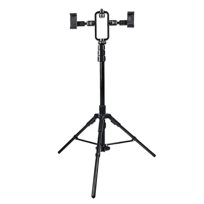 ZOMEI S190 3-Phone Holder Stand 190cm Extendable Floor Standing Tripod for Live Streaming - Black