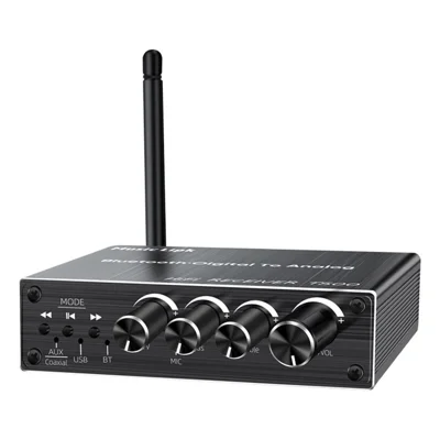 T500 U-Disk Mic Amplifier Speaker Converter with Remote Control, Bluetooth-compatible 5.3 Audio Adapter