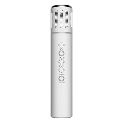 K20 2 in 1 Karaoke Microphone Wireless Bluetooth-Compatible Speaker with Colorful LED Light - White