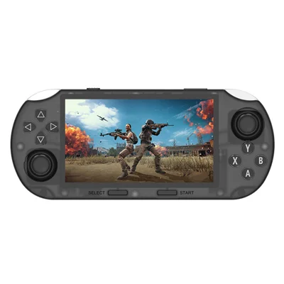جهاز ألعاب محمول AMPOWN SF3000HD مع اتصال HD بالتلفاز وجهاز لعب متعدد عبر الواي فاي - أسود شفاف/64 جيجابايت قياسي