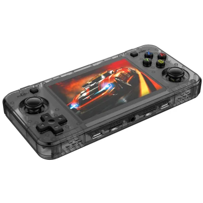 R36H Handheld Game Console 3.5 Inch IPS Screen Built in 128G Video Game Console, ARKOS System - Translucent Black