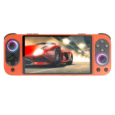 D50MAX Retro Gamepad without TF Card 5 Inch IPS Touch Screen Android Handheld Gaming Console with RGB Light - Orange