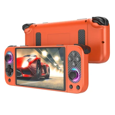 D50MAX Retro Gamepad with 64GB TF Card 5 Inch IPS Touch Screen Android Handheld Gaming Console with RGB Light - Orange