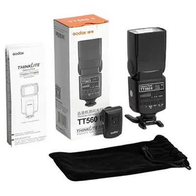 GODOX TT560 II Camera Flash 433MHz Wireless Receiver Hot Shoe Flash Light for Canon Nikon Sony - Black