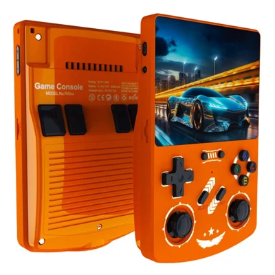 R40XX Handheld Game Console 4,2 tum IPS-skärm 128 GB Linux-system Bluetoothkompatibel videospelare – Orange