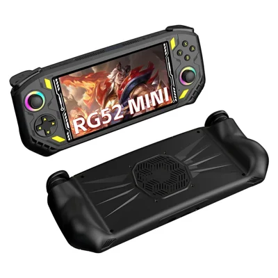 AISLPC RG52 Mini Handheld Gameconsole met 128GB TF-kaart 5,5 inch HD-scherm RK3562 Quad Core 5000mAh batterij Dual Vibratie - Zwart