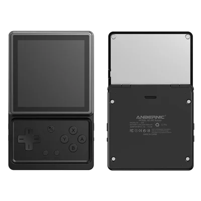 Console per videogiochi portatile ANBERNIC RG Rotate con scheda TF da 128 GB, schermo touch IPS da 3,5 pollici, Android 12, processore T618, oltre 30 formati di gioco - Nero